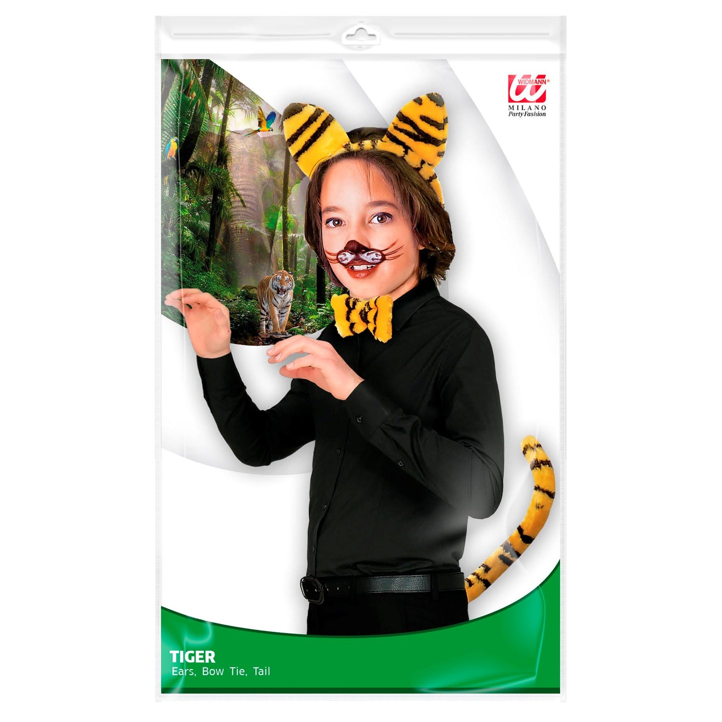 "TIGER" Dress- Up- Set (Ohren, Fliege, Schwanz) – Detailansicht