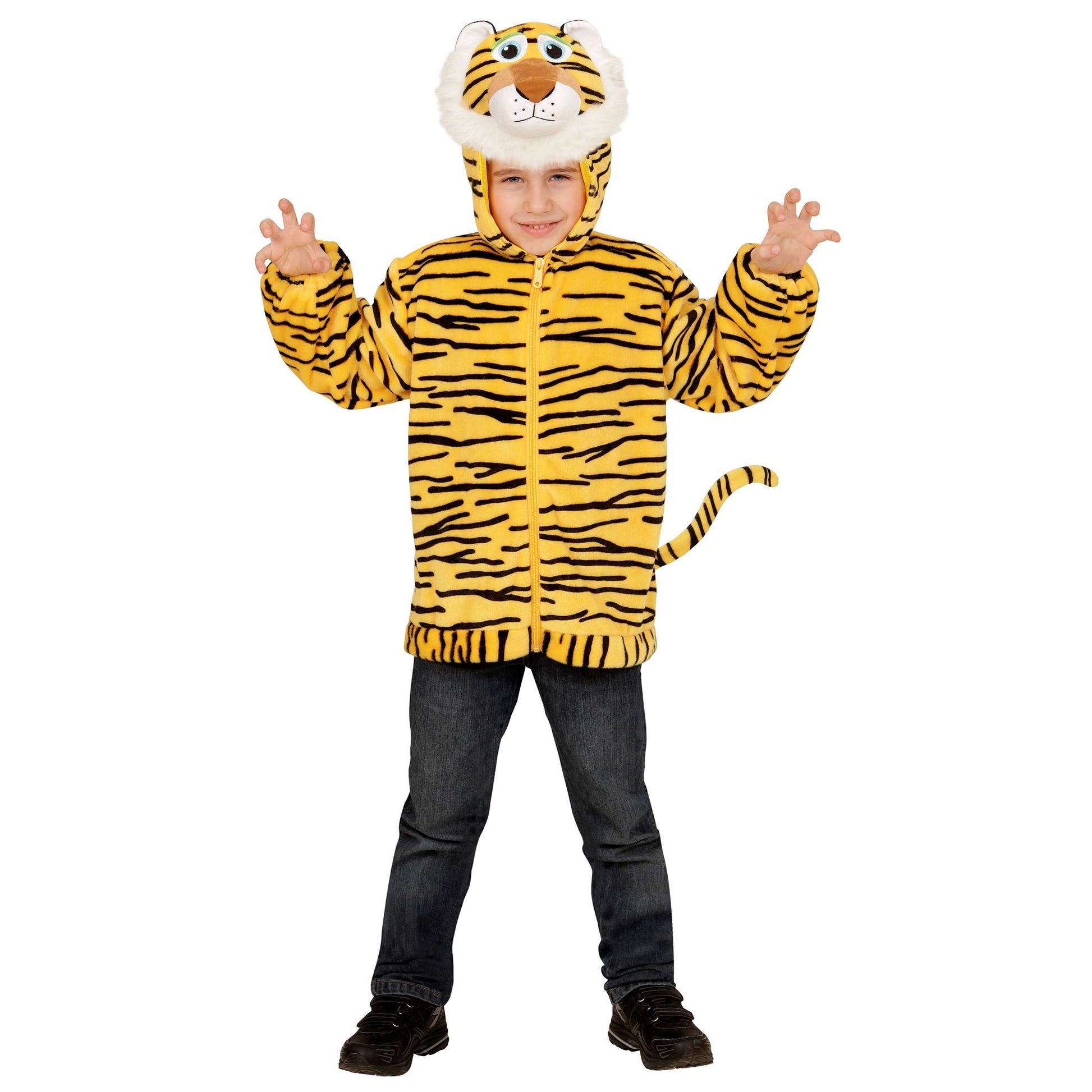 "TIGER SOFT PLÜSCHKOSTÜM" (Jacke mit Kapuze) – Vorderansicht