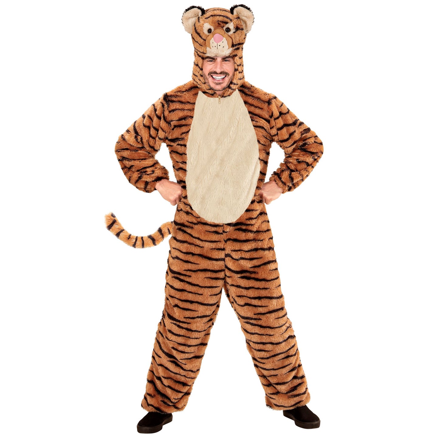 "TIGER SOFT PLÜSCHKOSTÜM" (Overall mit Kapuze und Maske) – Detailansicht
