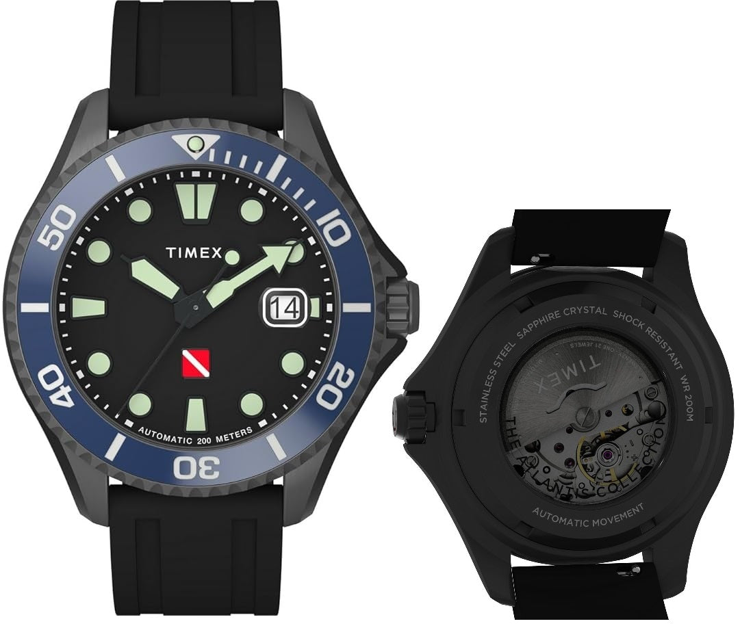 TIMEX DEEP WATER TIBURON AUTOMATIC TW2W21100 Date - Armbanduhr 44 mm Schwarz