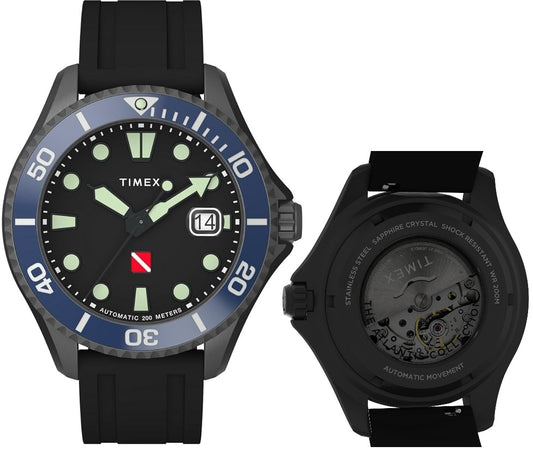 TIMEX DEEP WATER TIBURON AUTOMATIC TW2W21100 Date - Armbanduhr 44 mm Schwarz