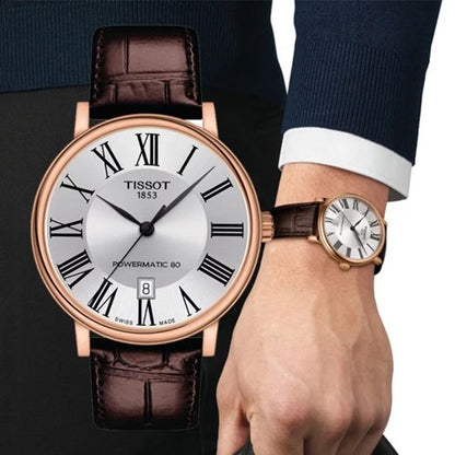 TISSOT CARSON AUTOMATIC T1224073603300 Date Armbanduhr 40 mm Gold ansicht-3