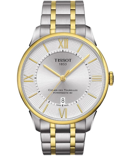 TISSOT CHEMIN DES TOURELLES POWERMATIC 80 T0994072203800 Date Armbanduhr 42 mm Gold