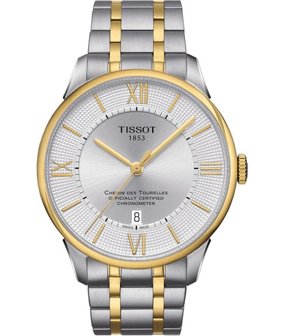 TISSOT Mod. CHEMIN DES TOURELLES OFFICIALLY CERTIFIED - COSC (Contrôle Officiel Suisse des Chronomètres) T0994082203800 Date Armbanduhr 42 mm Gold
