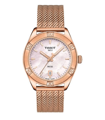 TISSOT PR 100 CLASSIC T1019103315100 Date Armbanduhr 36 mm Gold