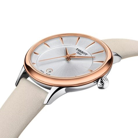 TISSOT T1332102603100 Date - Armbanduhr 33 mm Gold ansicht-2
