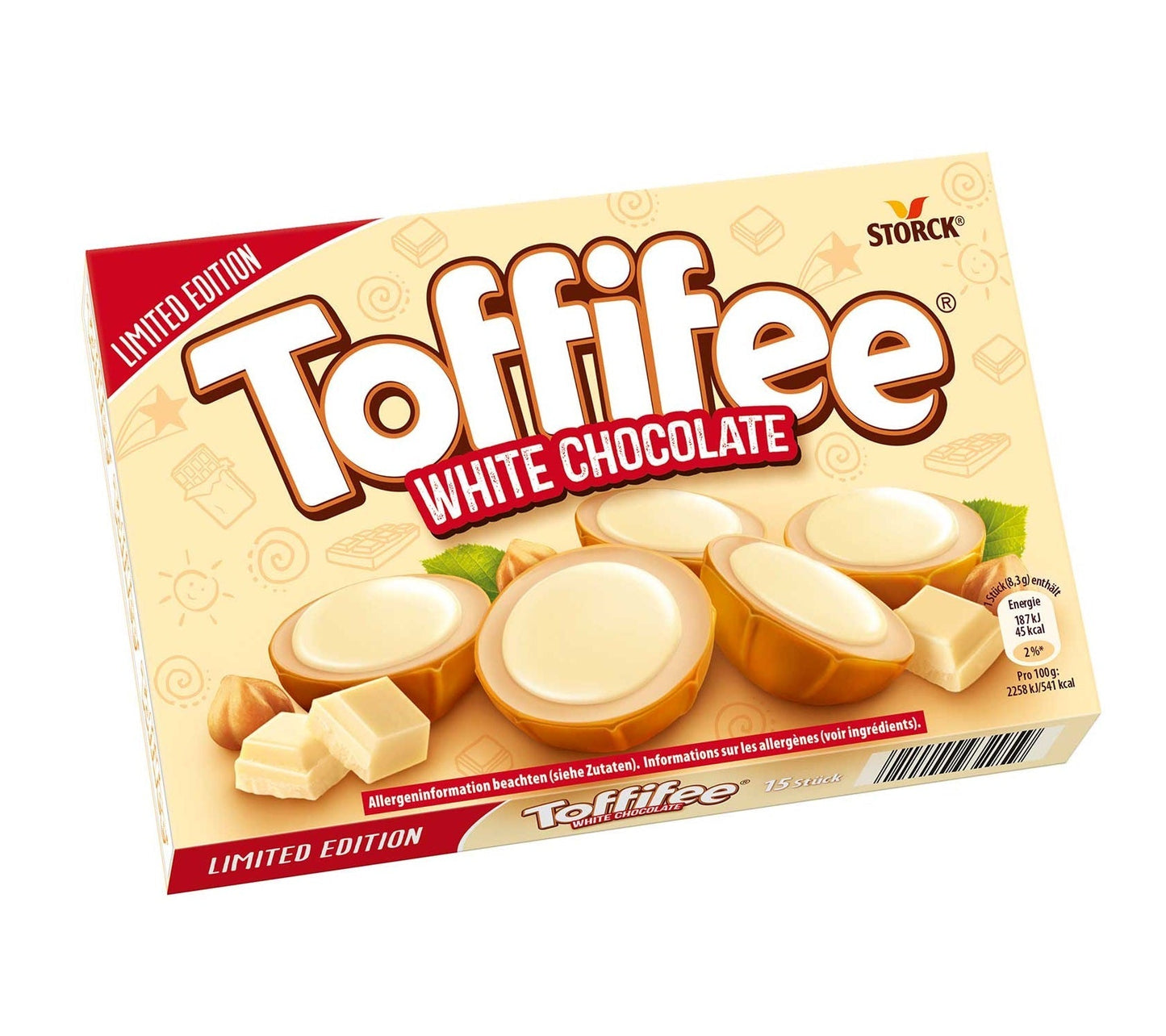 Toffifee White Chocolate 15er Haselnuss Karamell Pralinen – Produktansicht