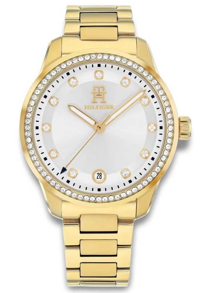 TOMMY HILFIGER TH85 CRYSTALS 1782758 Date Armbanduhr 36 mm Gold