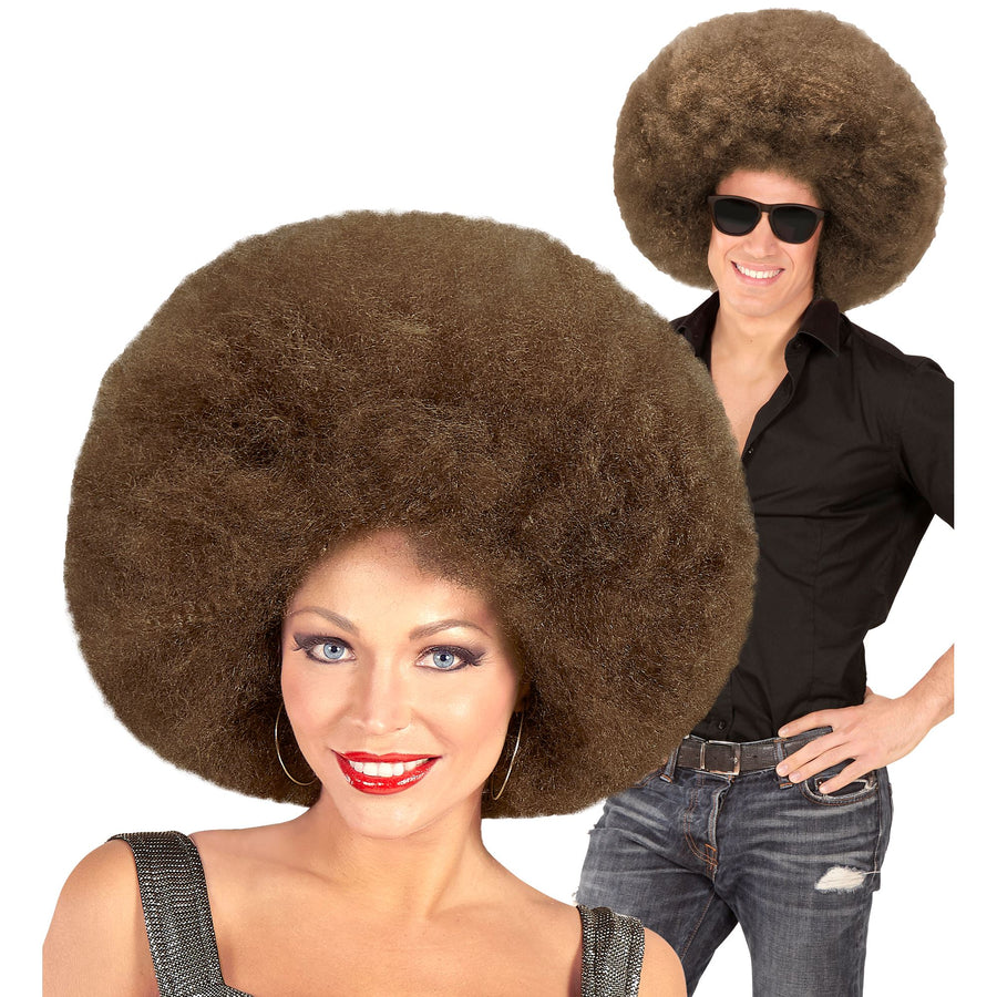 Top Quality "BRAUNE RIESEN AFRO PERÜCKE" in Polybag – Vorderansicht