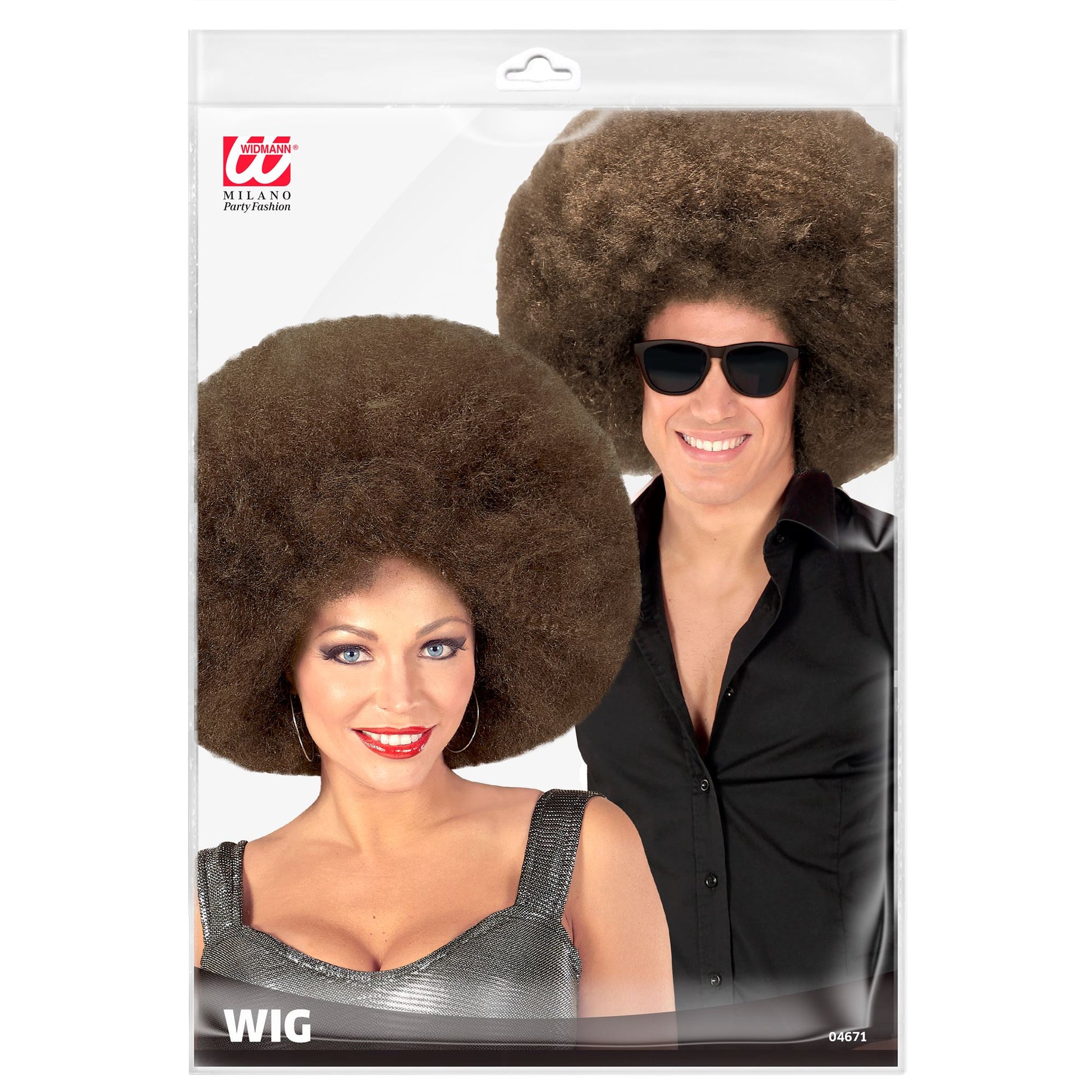 Top Quality "BRAUNE RIESEN AFRO PERÜCKE" in Polybag – Detailansicht