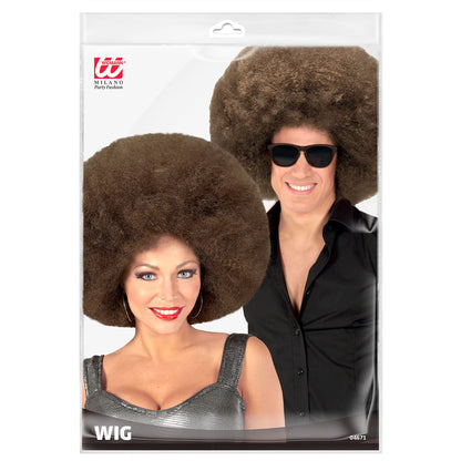 Top Quality "BRAUNE RIESEN AFRO PERÜCKE" in Polybag – Detailansicht
