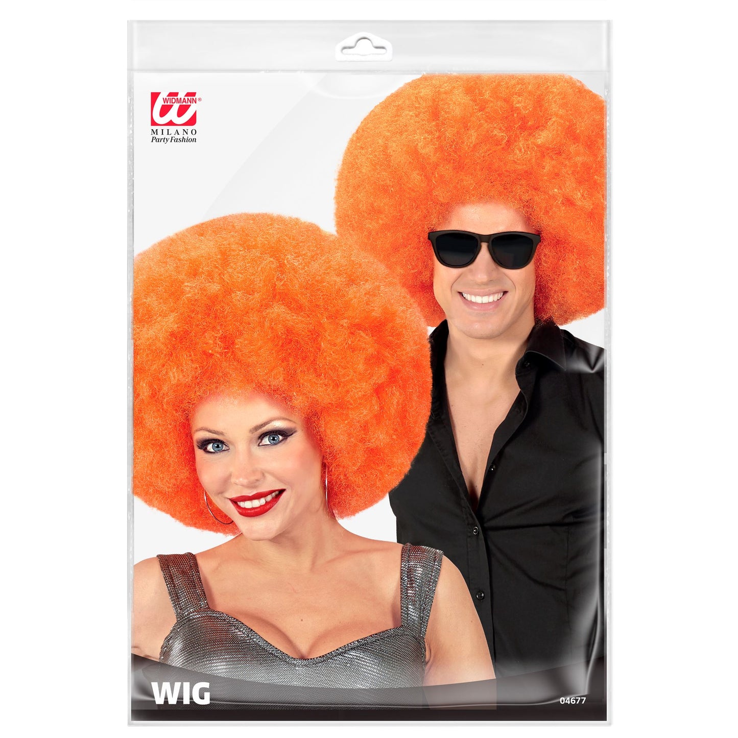 Top Quality "ORANGENE RIESEN AFRO PERÜCKE" in Polybag – Detailansicht