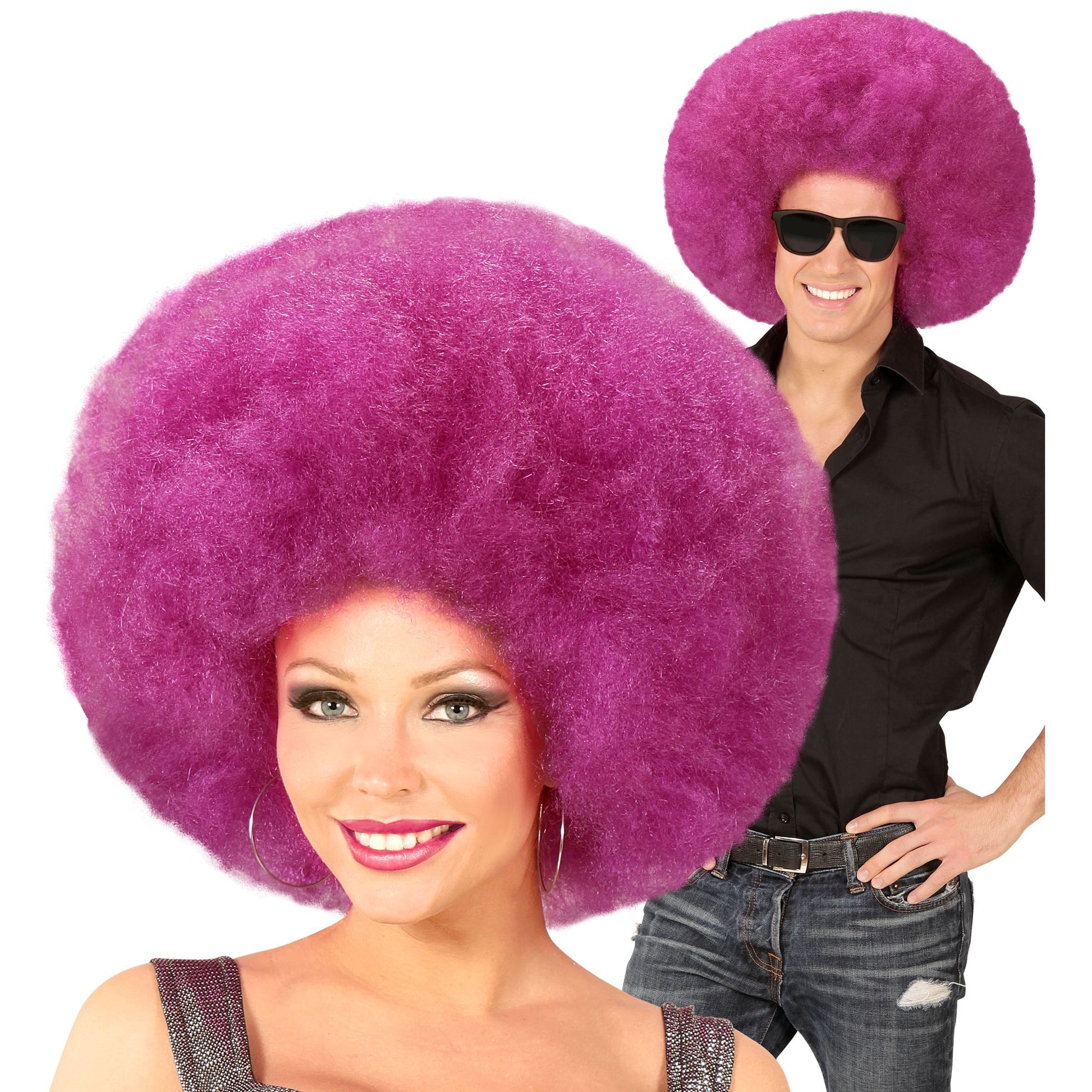 Top Quality "VIOLETTE RIESEN AFRO PERÜCKE" in Polybag – Vorderansicht