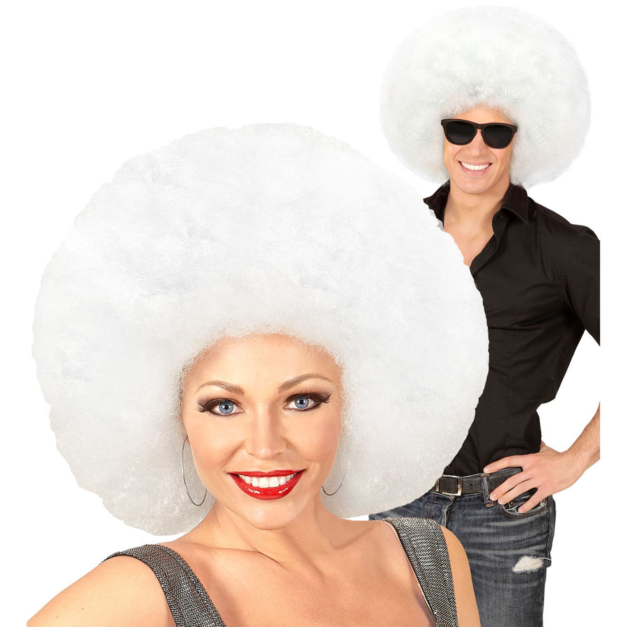 Top Quality "WEISSE RIESEN AFRO PERÜCKE" in Polybag – Vorderansicht