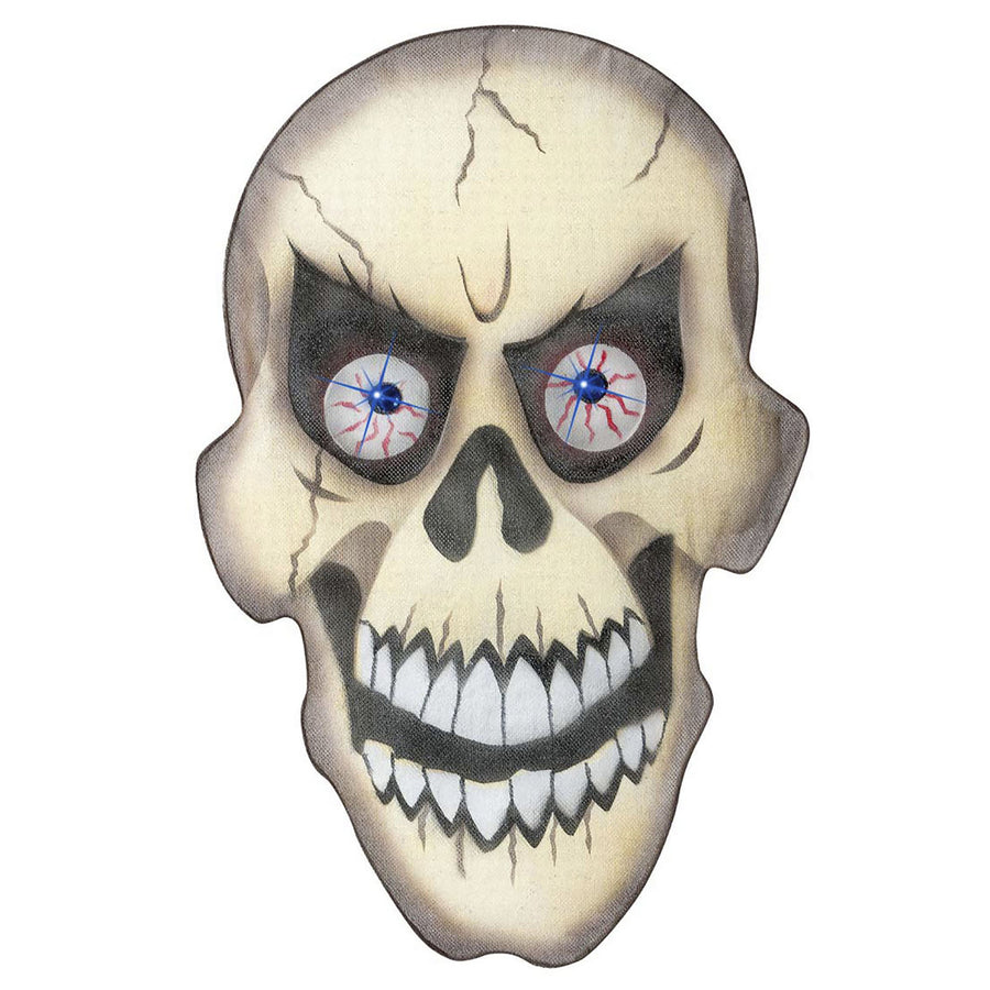 "TOTENKOPF AUS CHIFFON MIT JUWEL -AUGEN" 36x55 cm – Vorderansicht