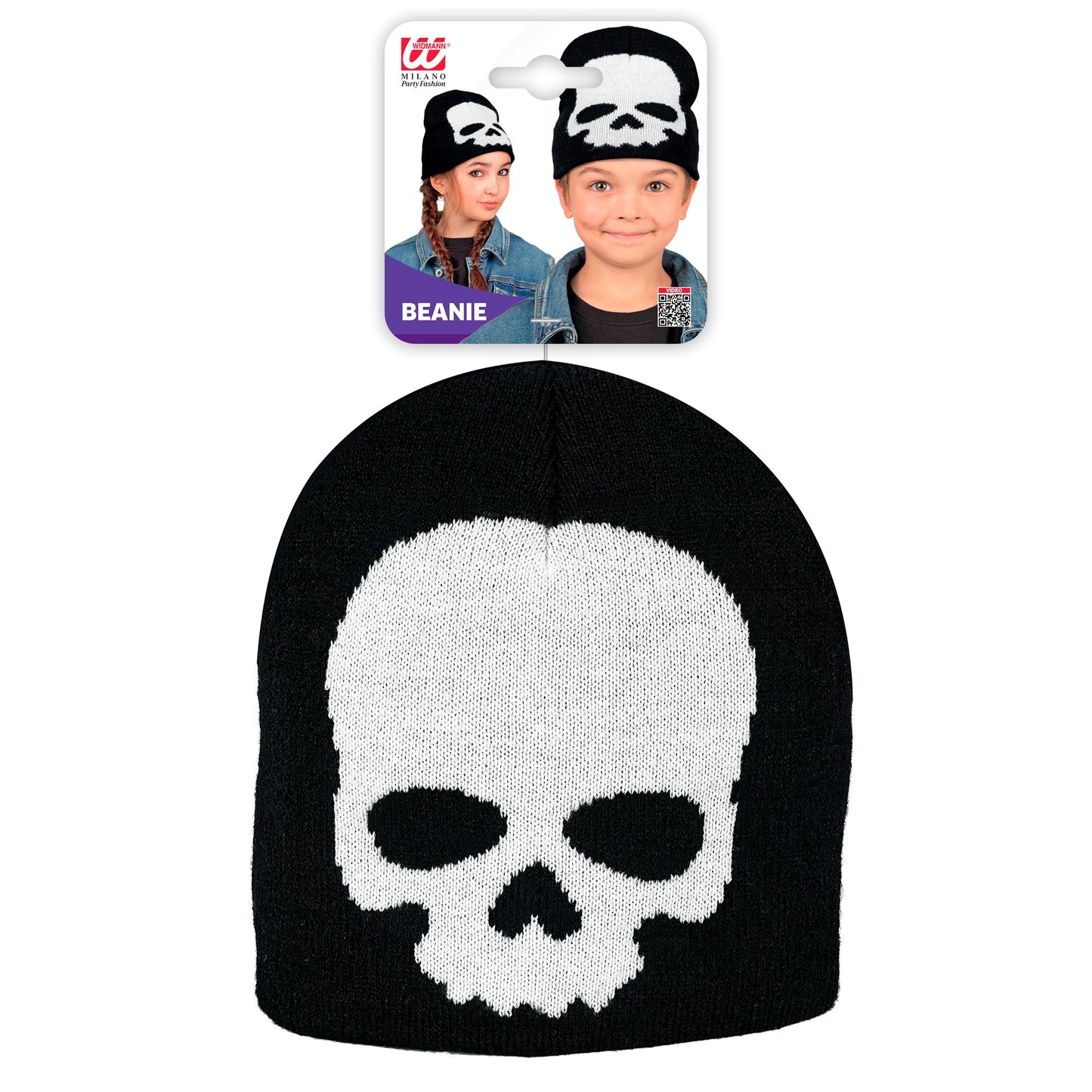 "TOTENKOPF BEANIE MÜTZE" in Kindergröße – Detailansicht