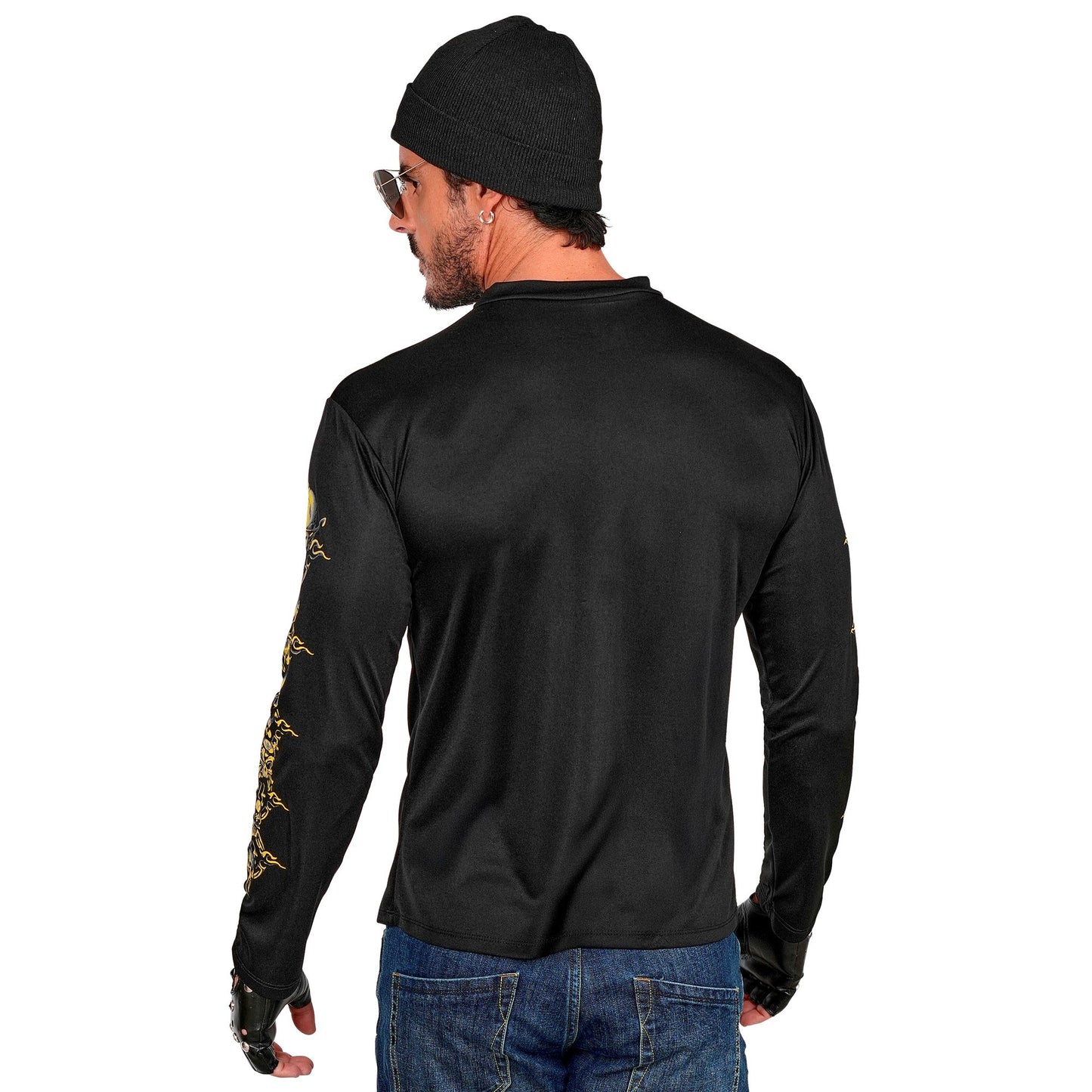 "TOTENKOPF BIKER T-SHIRT MIT GEKREUZTEN KNOCHEN" – Ansicht 4