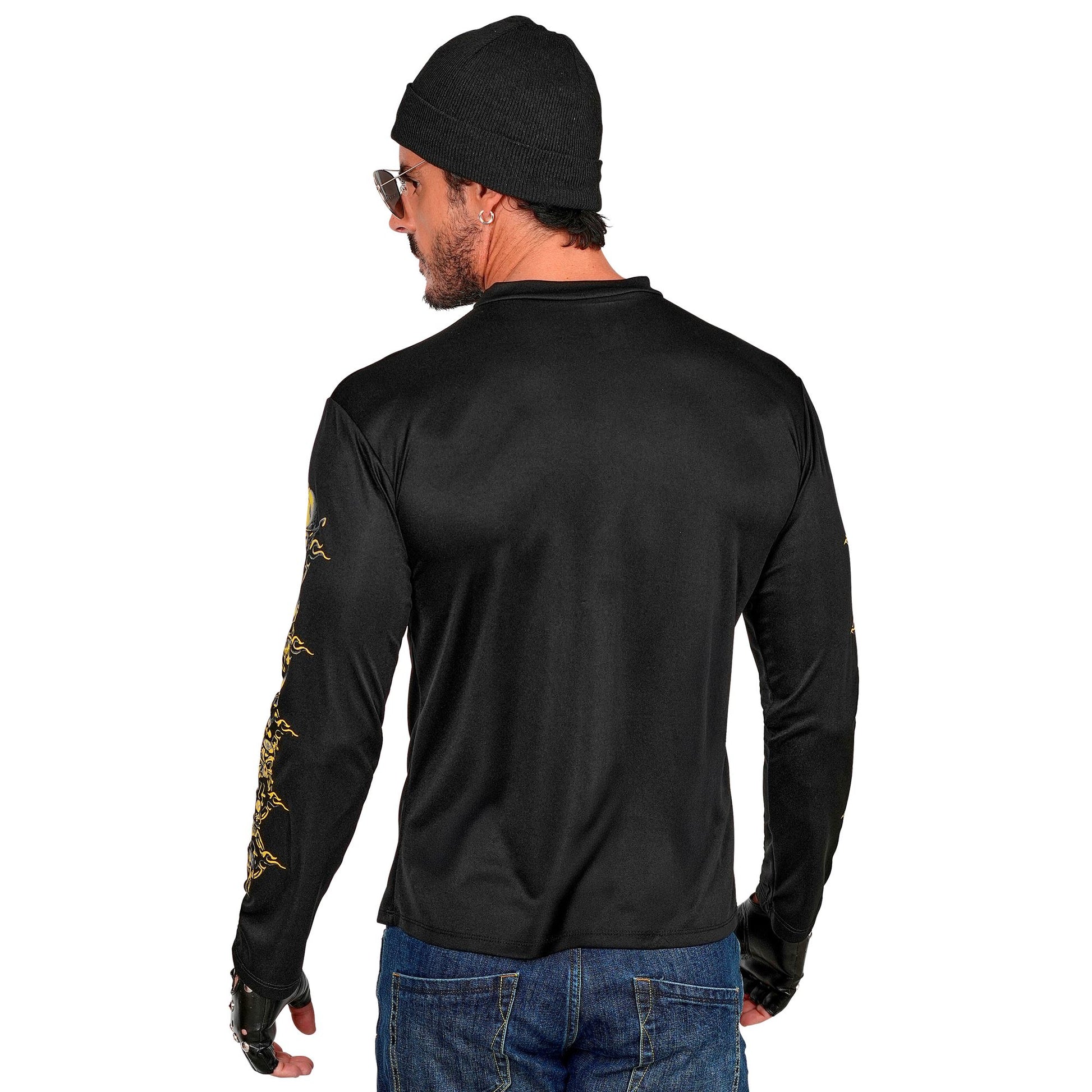"TOTENKOPF BIKER T-SHIRT MIT GEKREUZTEN KNOCHEN" – Ansicht 4