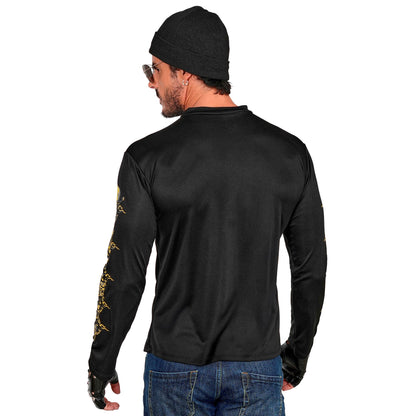 "TOTENKOPF BIKER T-SHIRT MIT GEKREUZTEN KNOCHEN" – Ansicht 4