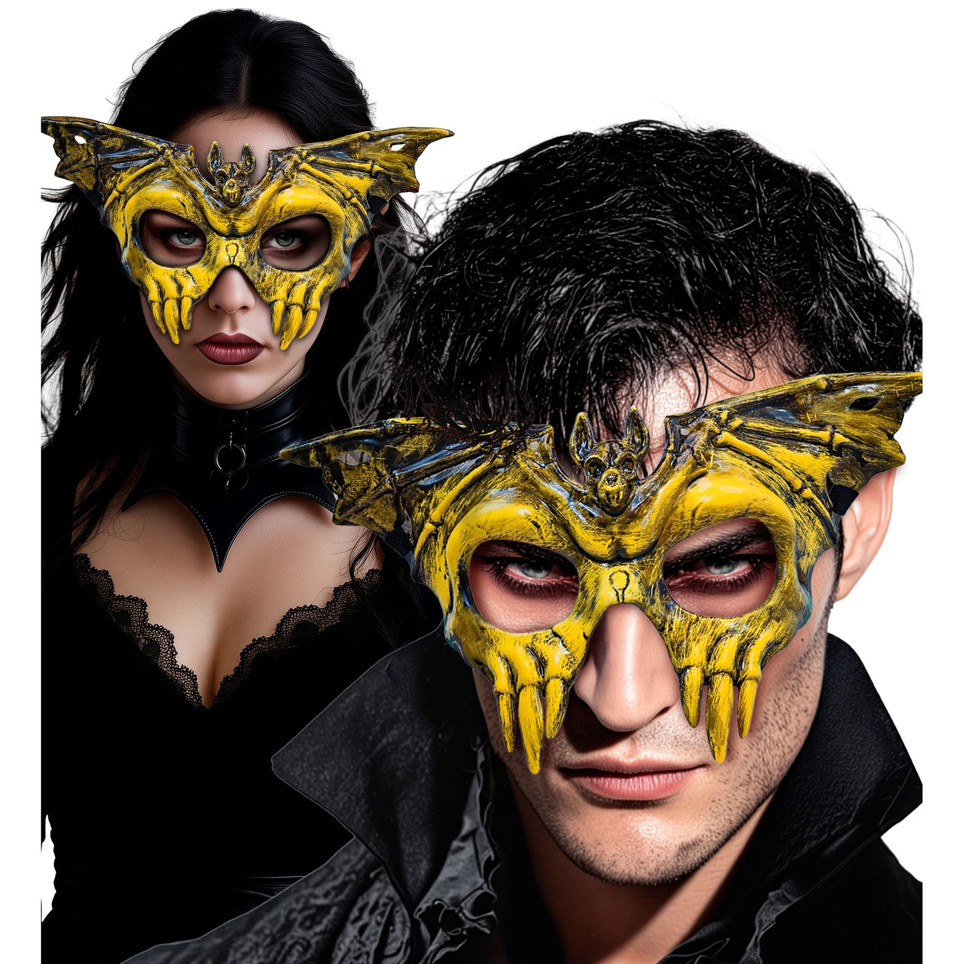"TOTENKOPF FLEDERMAUS MASKE AUS HARDPLASTIK" – Ansicht 3