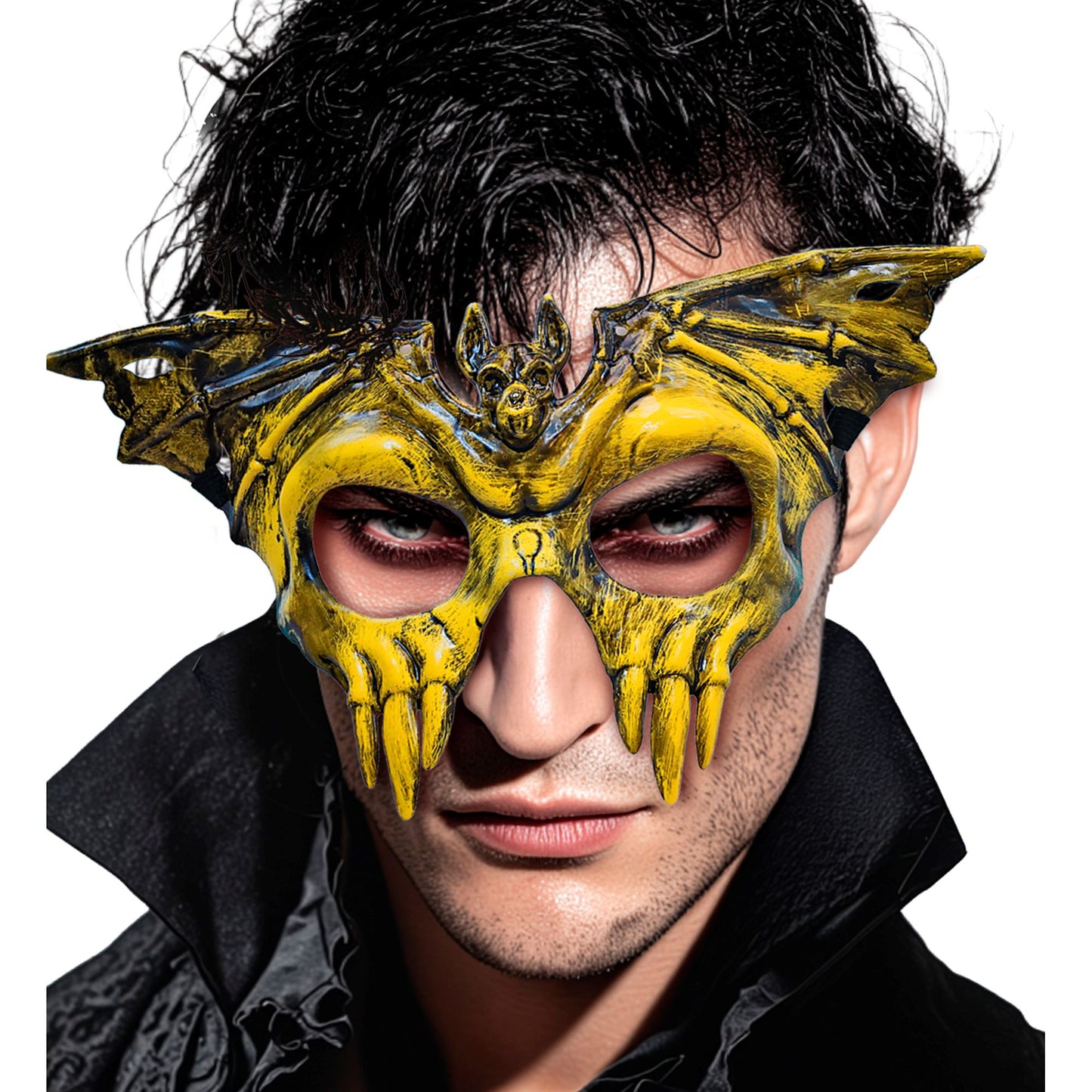 "TOTENKOPF FLEDERMAUS MASKE AUS HARDPLASTIK" – Ansicht 4
