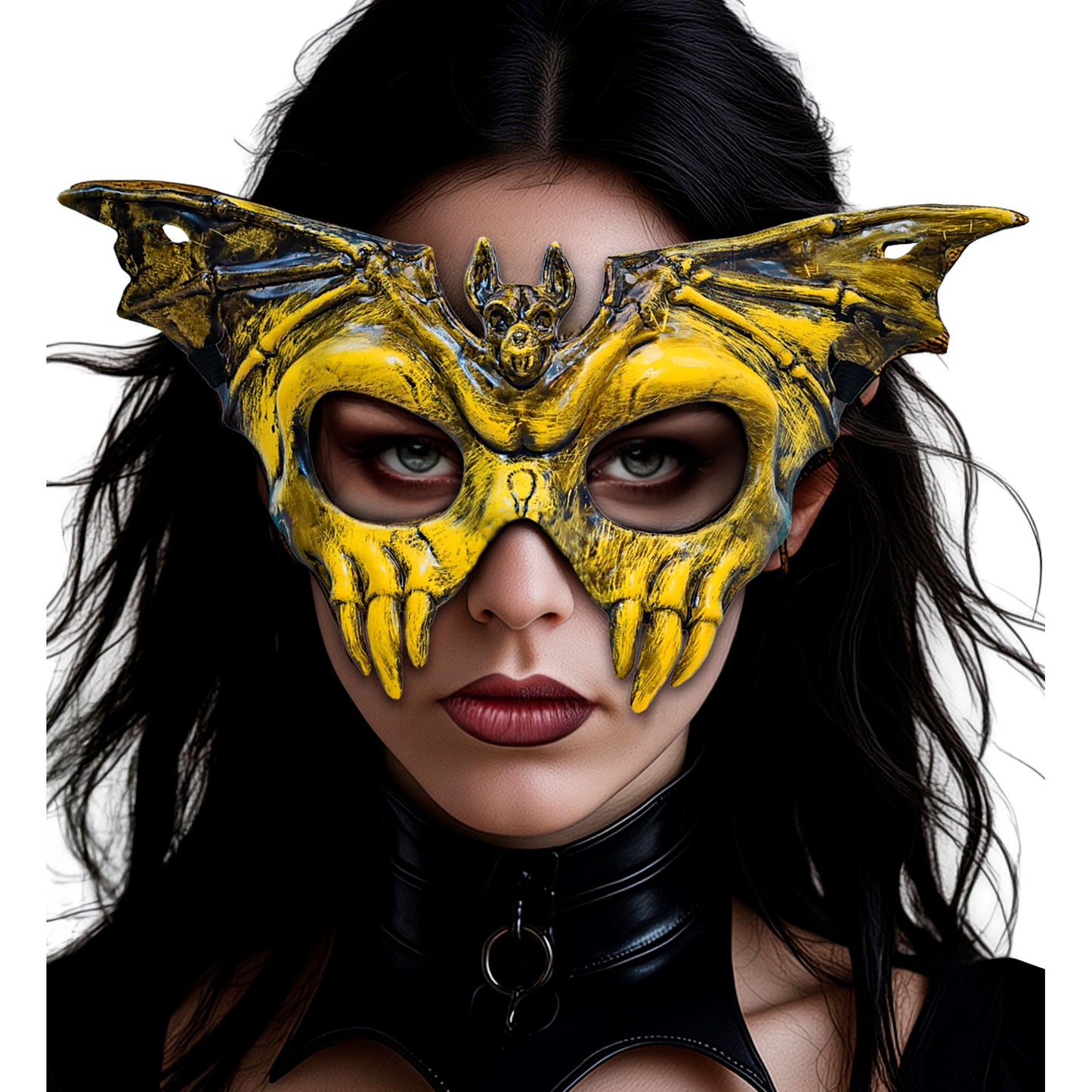 "TOTENKOPF FLEDERMAUS MASKE AUS HARDPLASTIK" – Ansicht 6