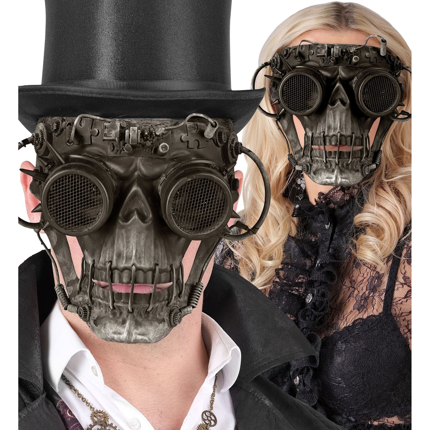 "TOTENKOPF STEAMPUNK MASKE" – Ansicht 3