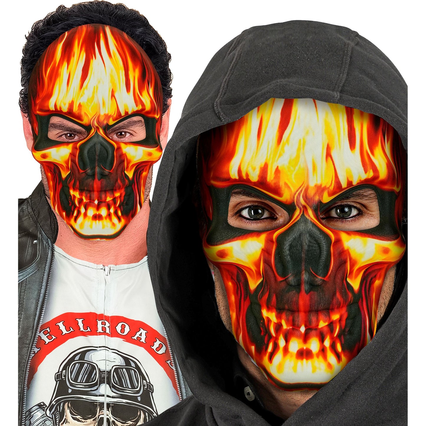"TOTENKOPFMASKE IN FLAMMEN AUS STOFF" – Ansicht 3
