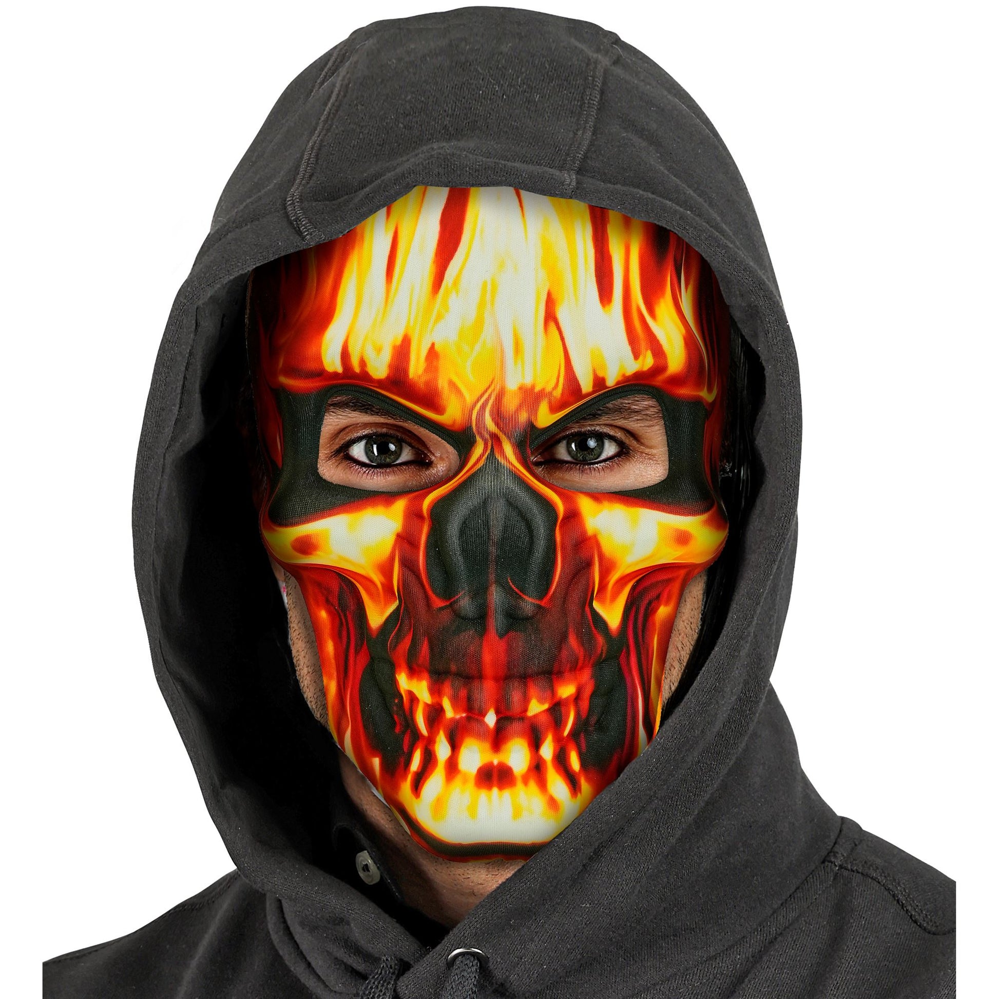 "TOTENKOPFMASKE IN FLAMMEN AUS STOFF" – Ansicht 4