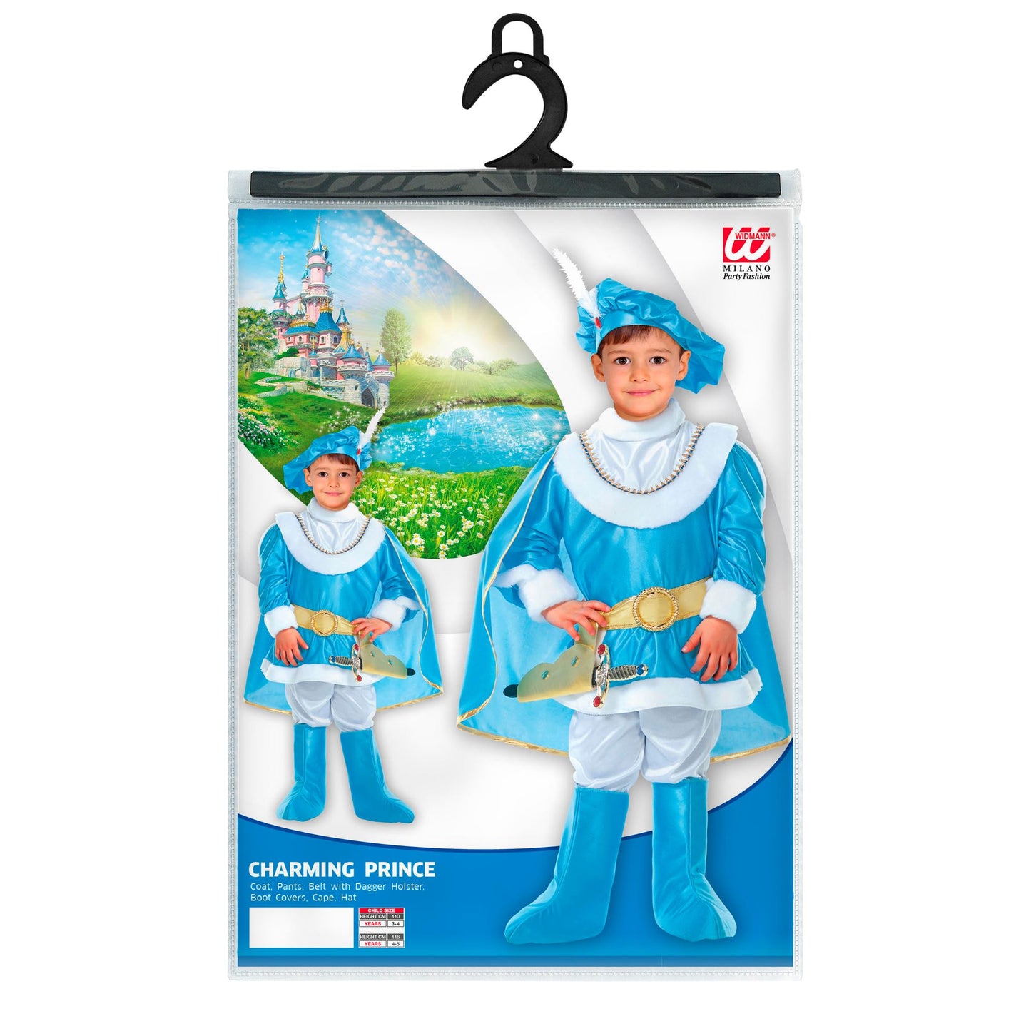 "TRAUMPRINZ" (Coat, Hose, Gürtel mit Messer Holster, Überstiefel, Hut mit Edelstein und Feder) – Detailansicht