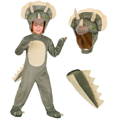 "TRICERATOPS" (Overall, Kapuze mit Kopf) – Detailansicht