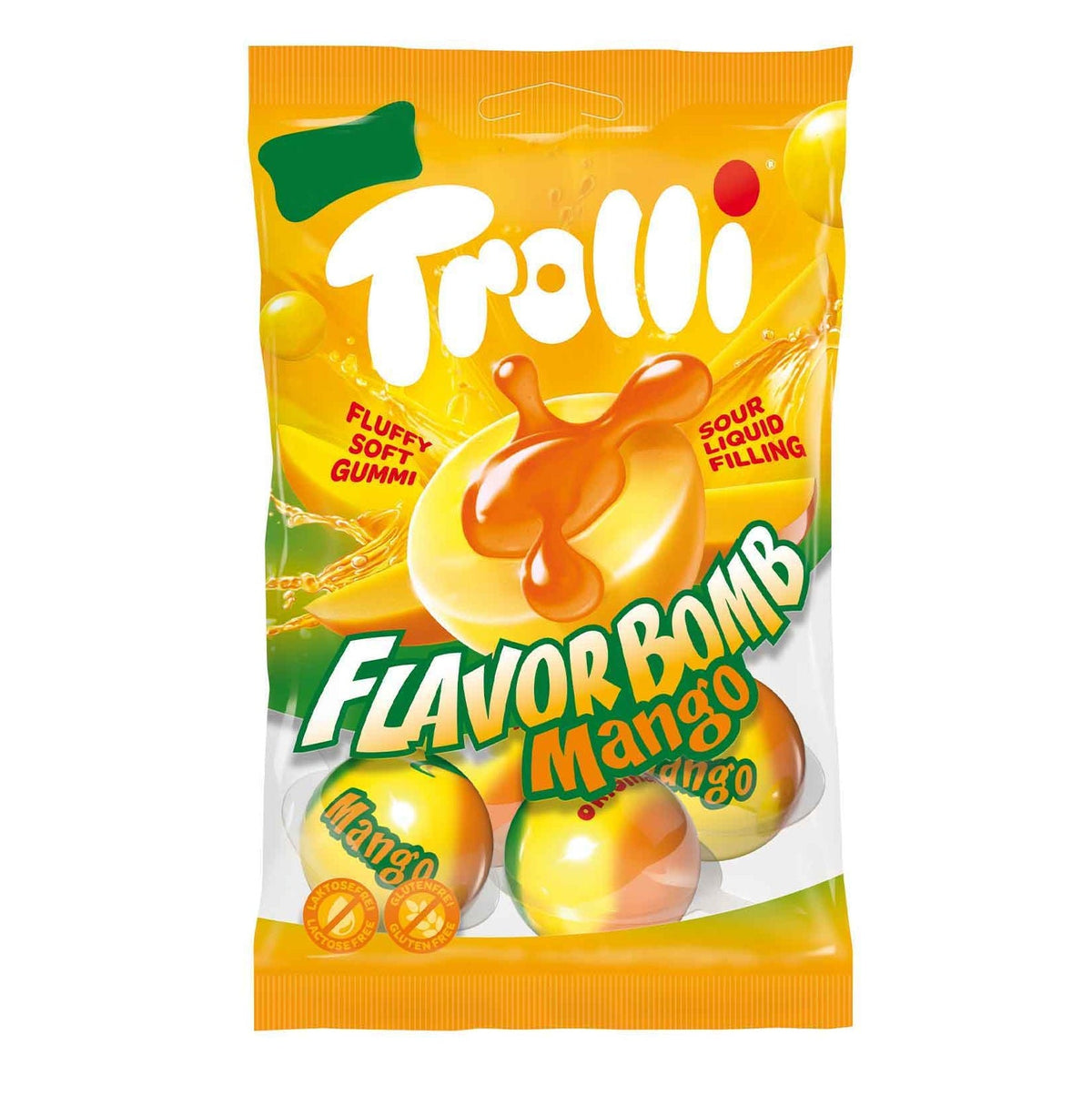 Trolli Flavor Bomb Mango 4er Pack mit 4 Fruchtgummi-Bällen