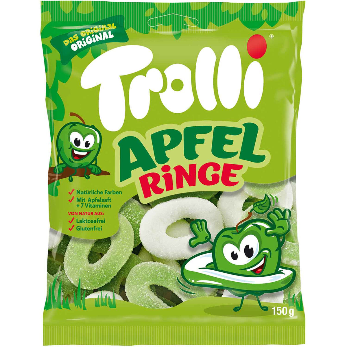 Trolli Apfelringe Fruchtgummi 150 g Weiche Apfelringe im Beutel