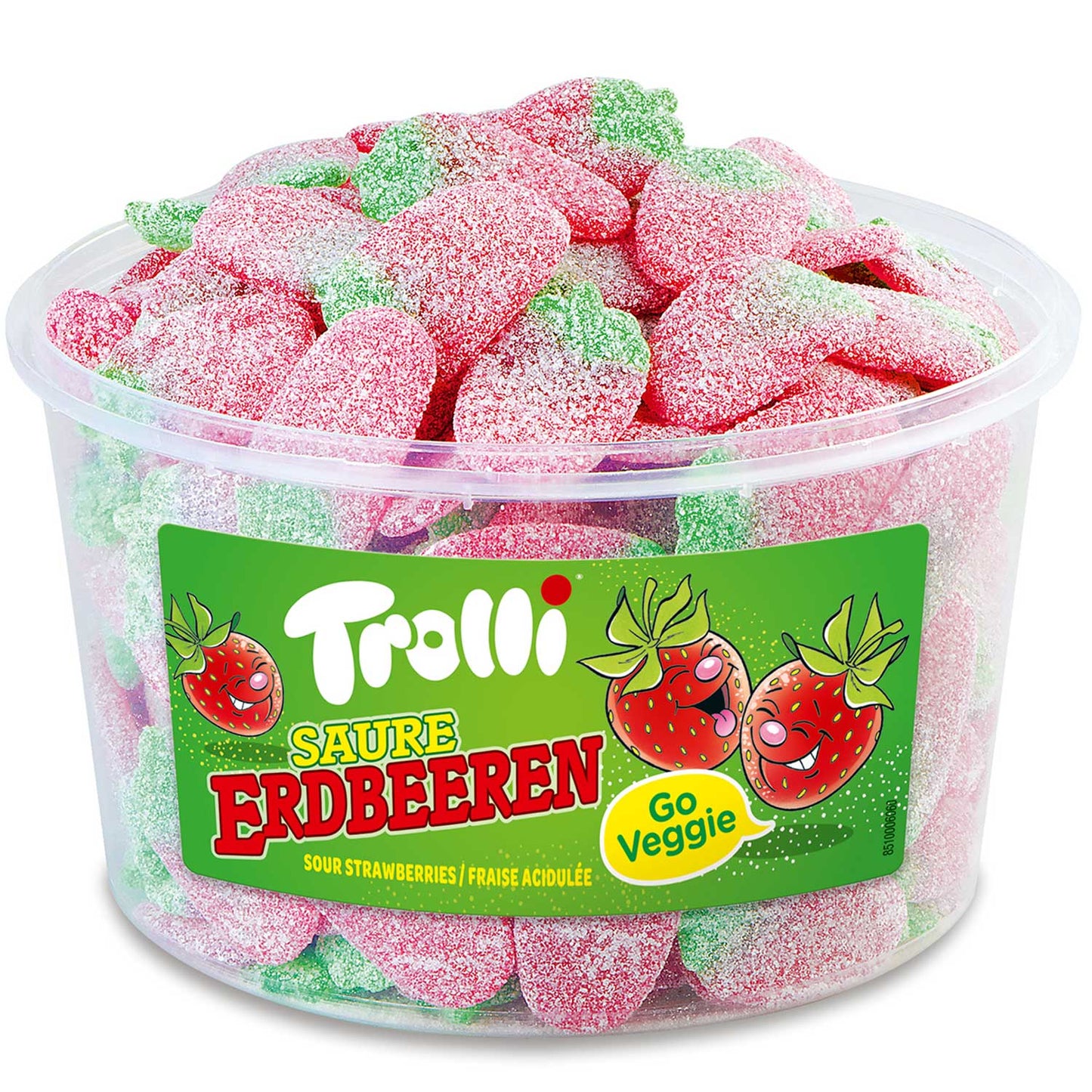 Trolli Saure Erdbeeren 150er Fruchtgummi Erdbeere saure Zuckerung – Produktansicht
