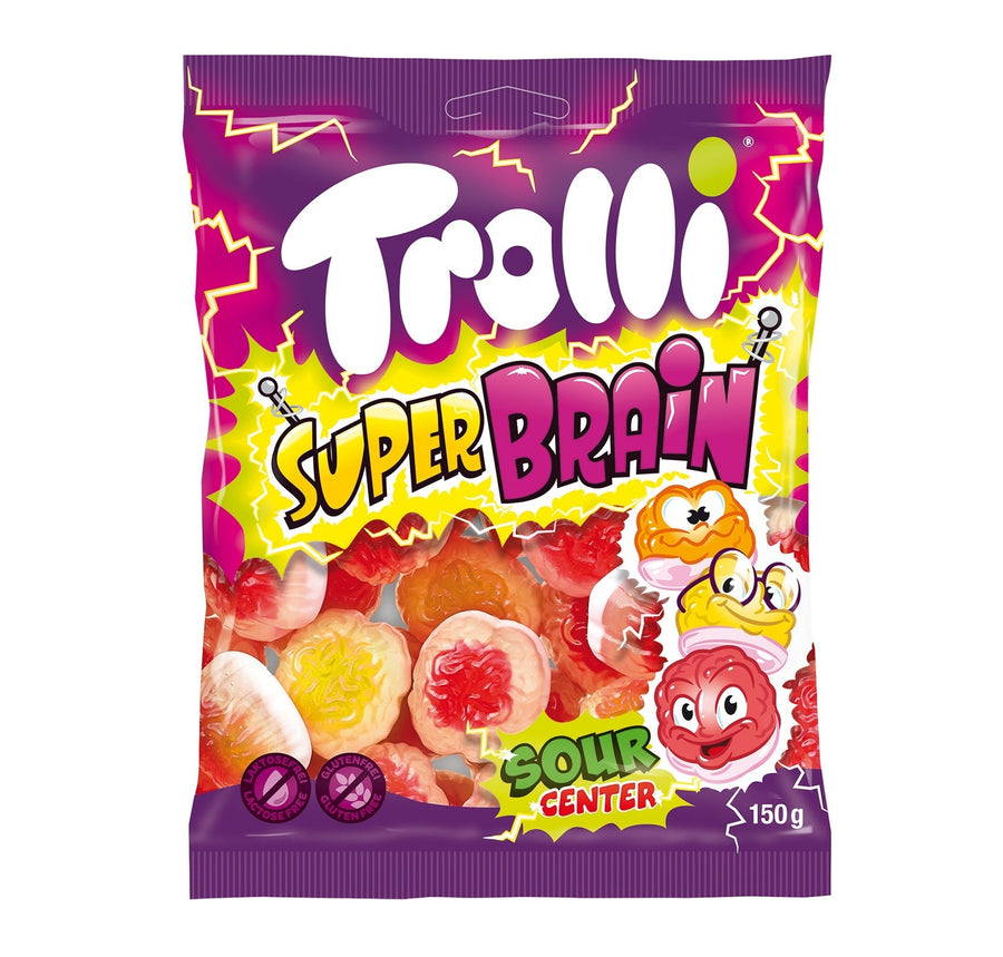 Trolli Super Brain Fruchtgummi 150 g Beutel mit saurer Fruchtfüllung