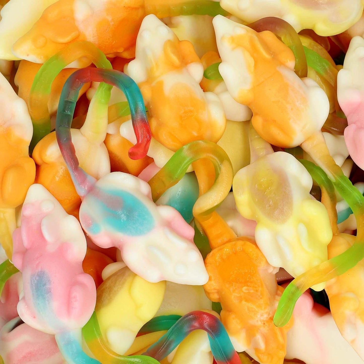 Trolli Playmouse 75 Stück Schaumzucker Fruchtgummi Süssigkeiten Plastikdose – Detailansicht