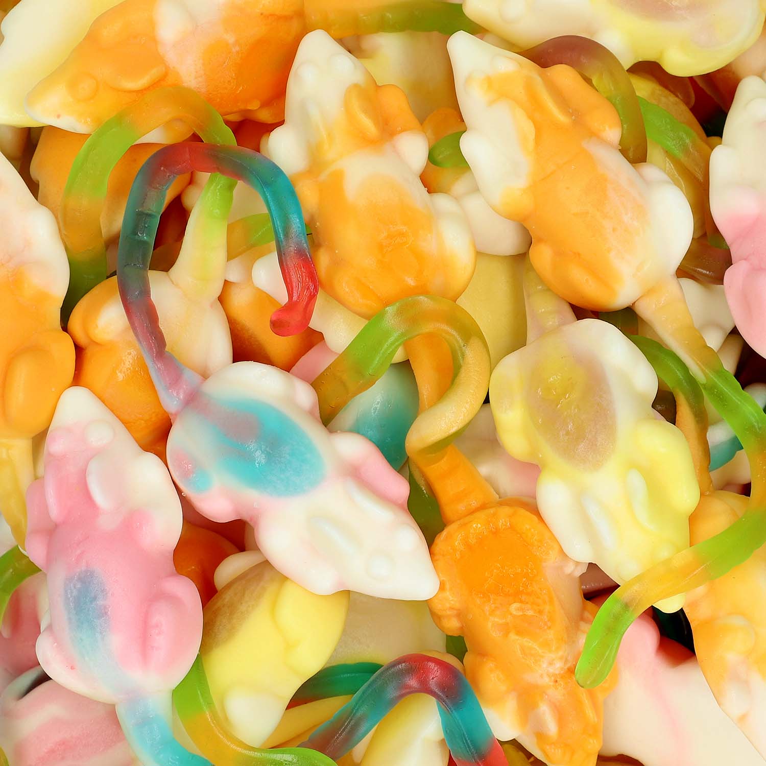 Trolli Playmouse 75 Stück Schaumzucker Fruchtgummi Süssigkeiten Plastikdose – Detailansicht