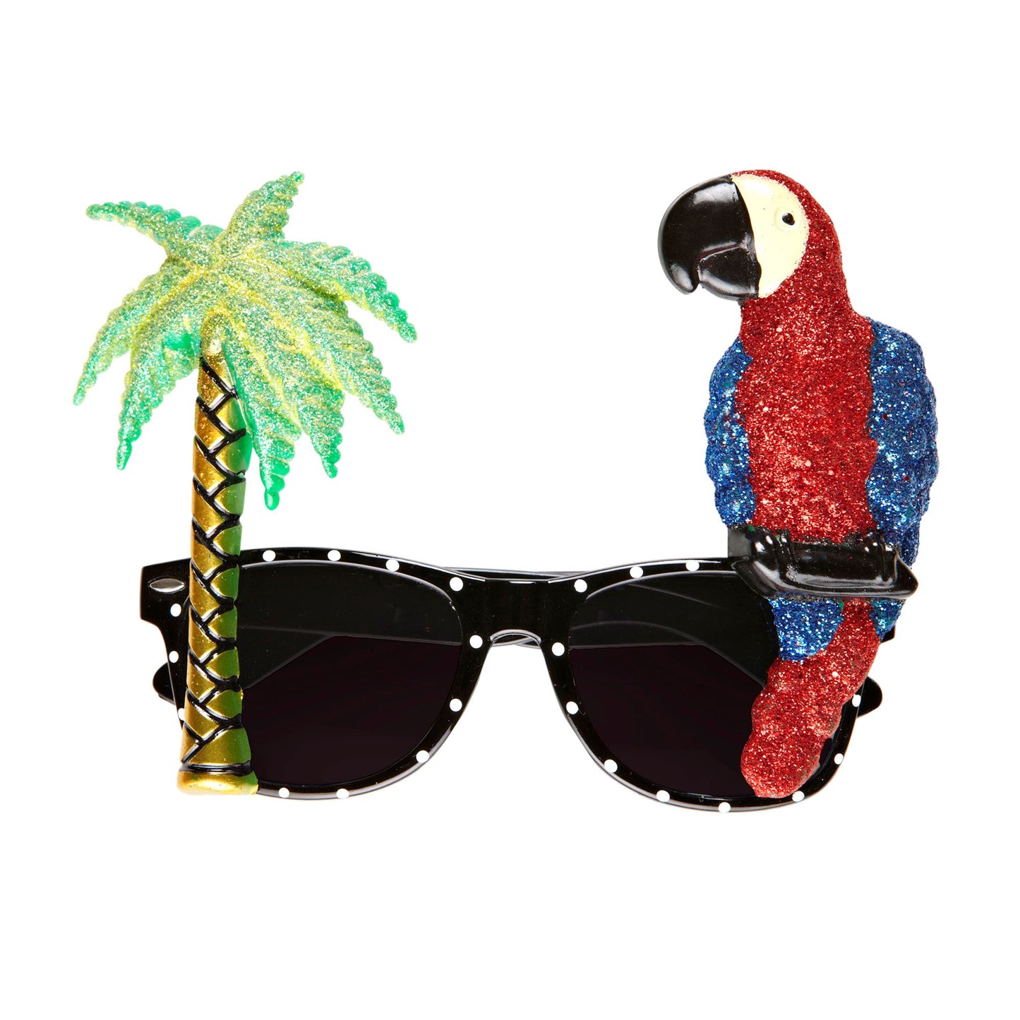 "TROPISCHE BRILLE MIT PAPAGEI" – Vorderansicht