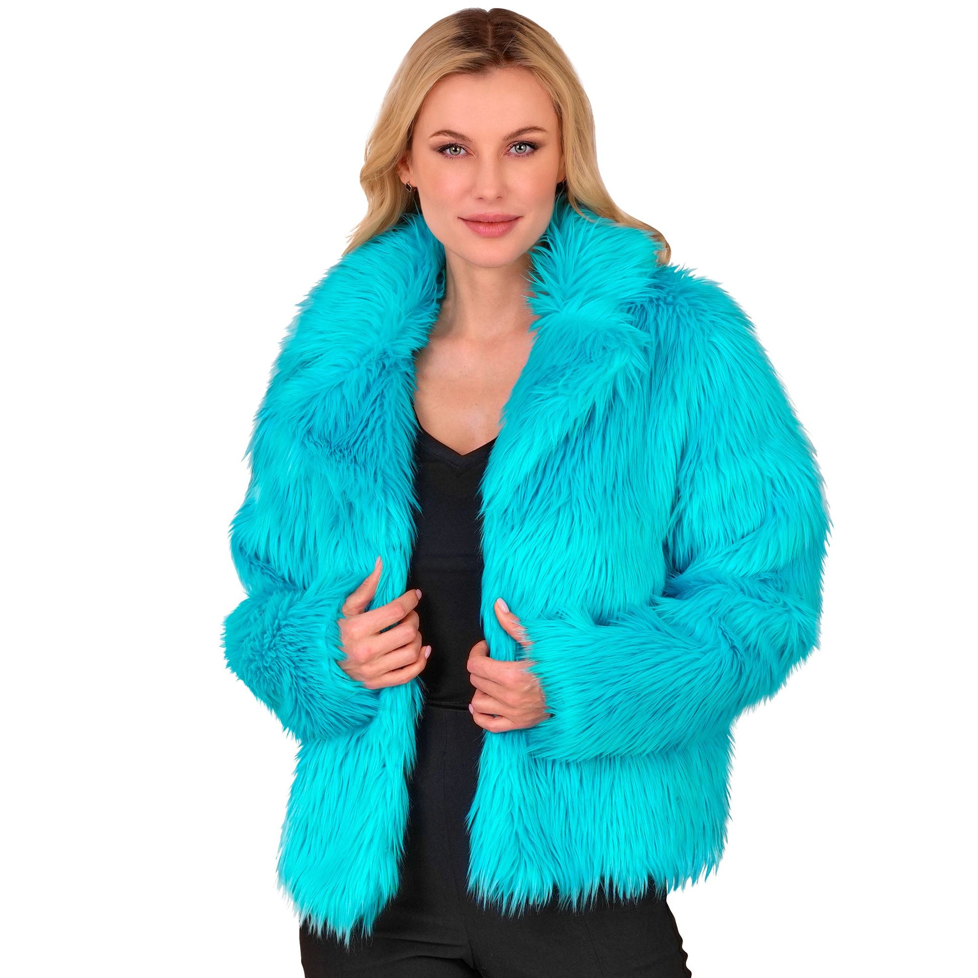 "TÜRKISE DAMEN PLÜSCHJACKE" – Ansicht 3