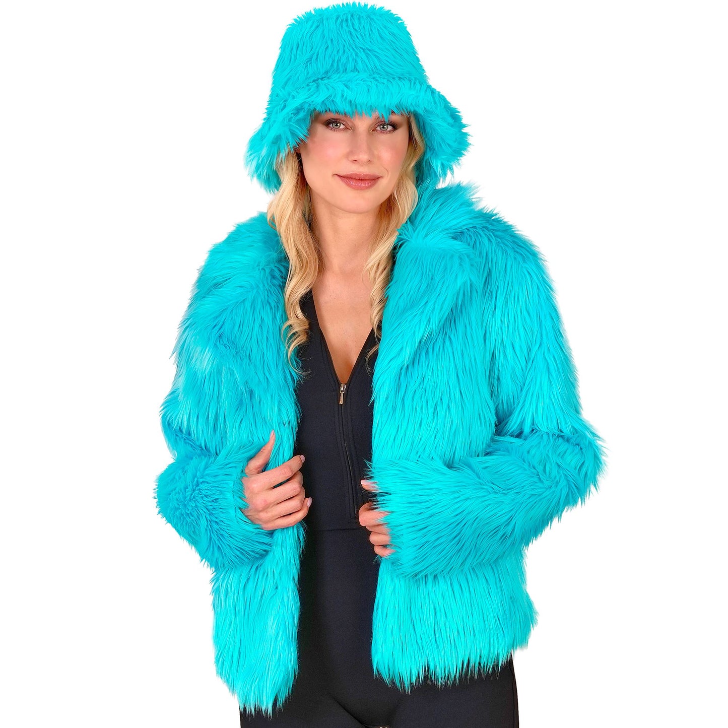 "TÜRKISE DAMEN PLÜSCHJACKE" – Ansicht 4