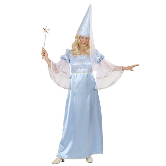 "TÜRKISE FEE" (Kleid, Hut mit Schleier) – Vorderansicht