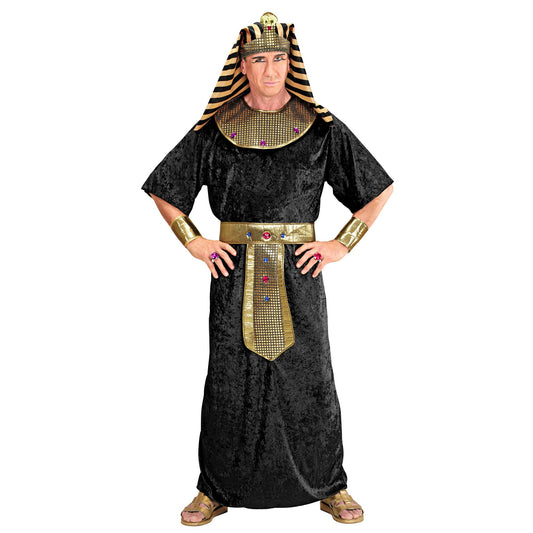 "TUTANCHAMUN" (Tunika, Kragen & Gürtel mit Edelsteinen besetzt, Armbänder, Kopfbedeckung) – Vorderansicht