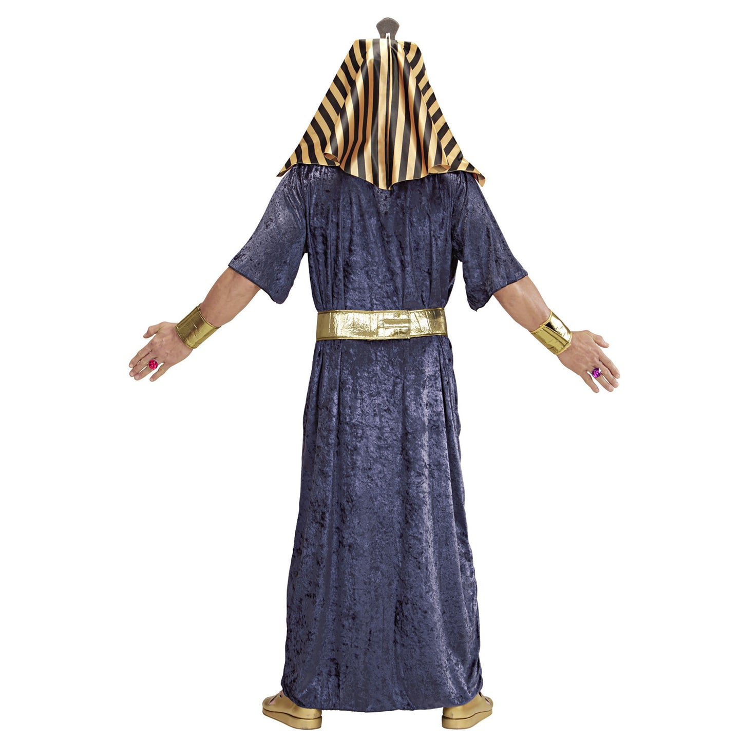 "TUTANKHAMEN" (Tunika, Halsband und Gürtel mit Edelsteinen, Armbänder, Kopfbedeckung) – Detailansicht