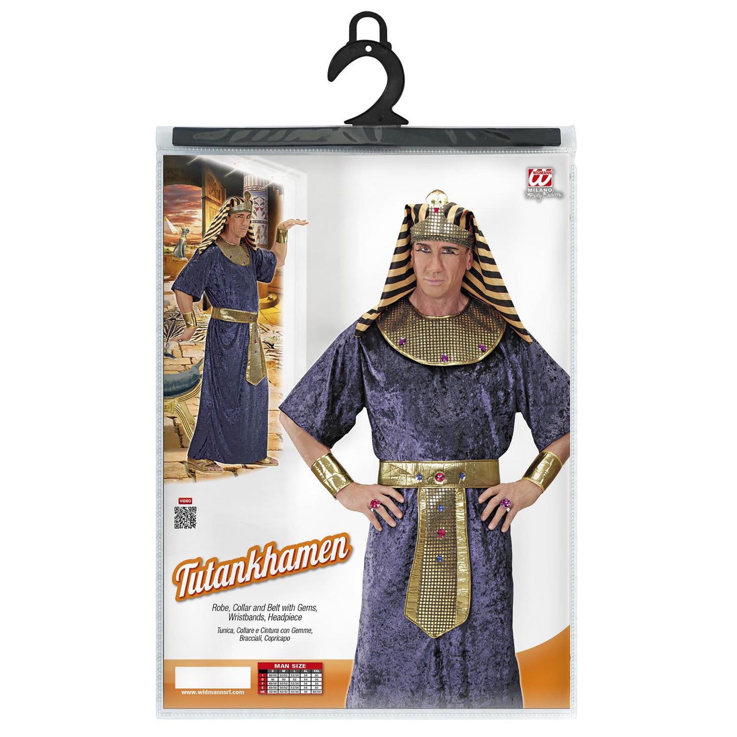"TUTANKHAMEN" (Tunika, Halsband und Gürtel mit Edelsteinen, Armbänder, Kopfbedeckung) – Ansicht 3