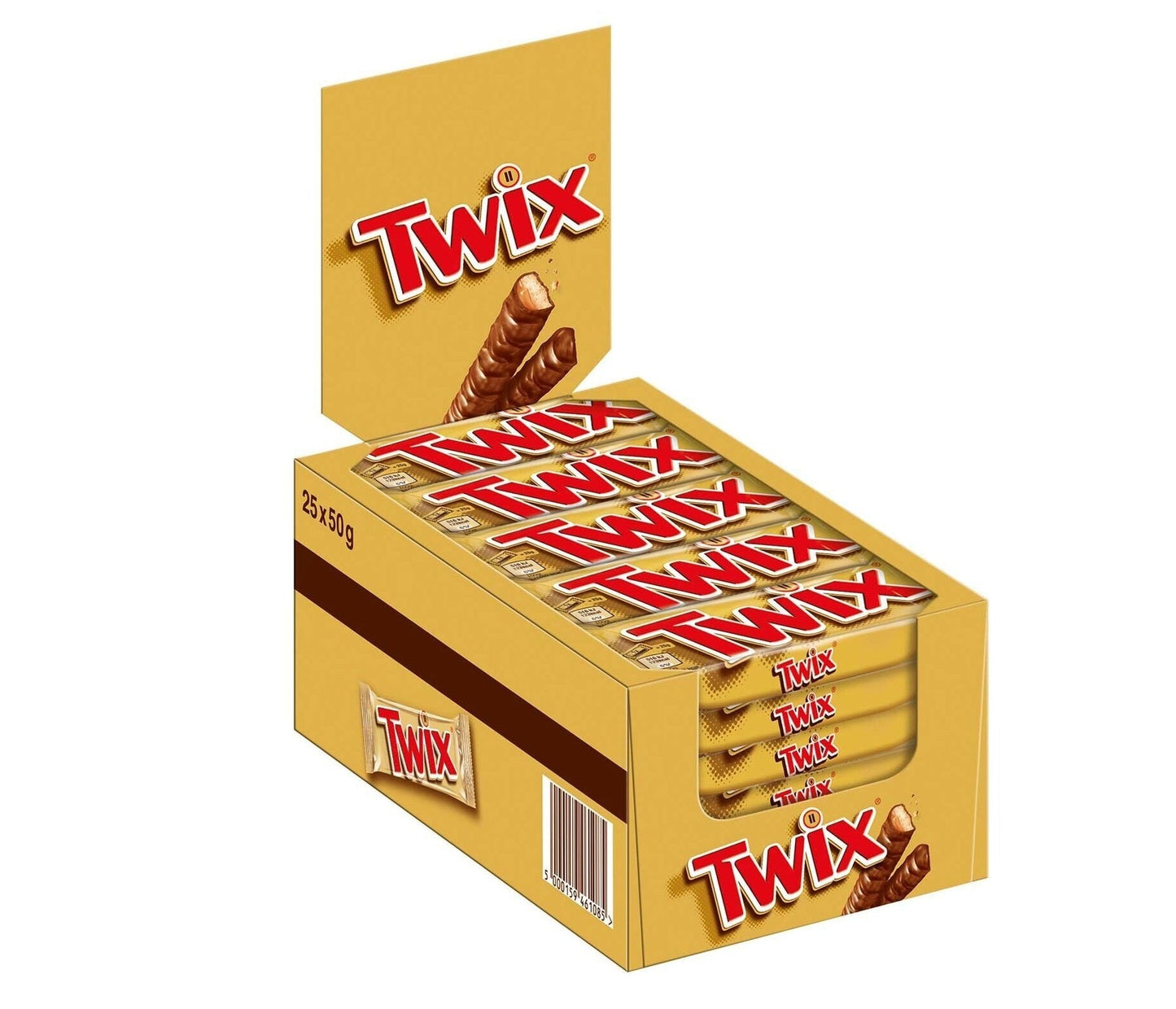 Twix Riegel 25x50g Multipack mit Milchschokolade und Karamell