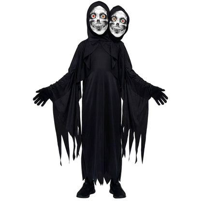 "TWO FACE SENSEMANN" (Robe mit Kapuze und zwei Masken, Handschuhe) – Vorderansicht