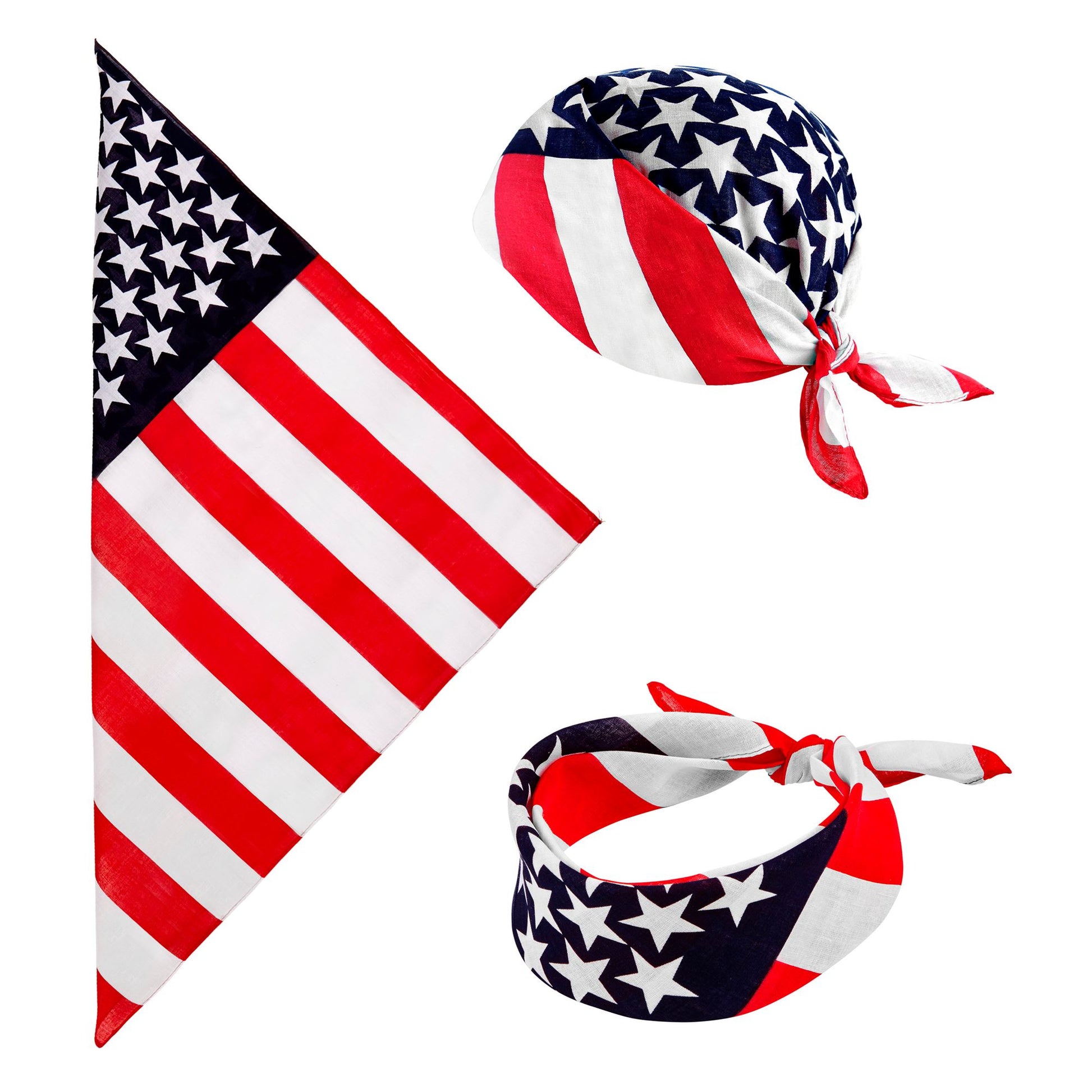 "U.S.A. BANDANA" 55x55 cm - 100% Baumwolle – Vorderansicht