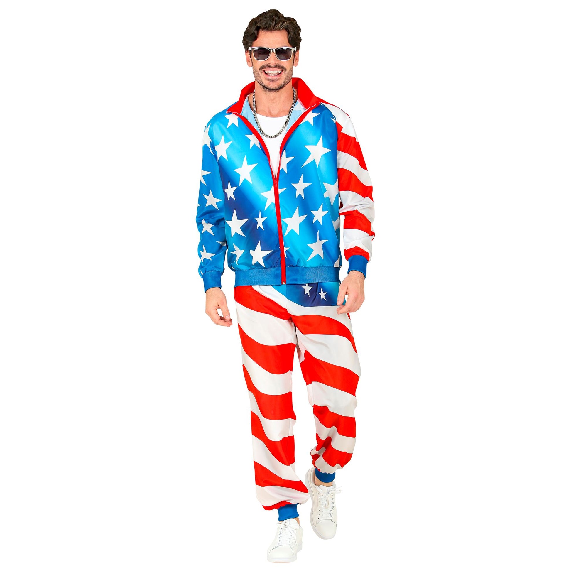 "U.S.A. PARTY FASHION TRAININGSANZUG" (Oberteil, Hose) – Detailansicht