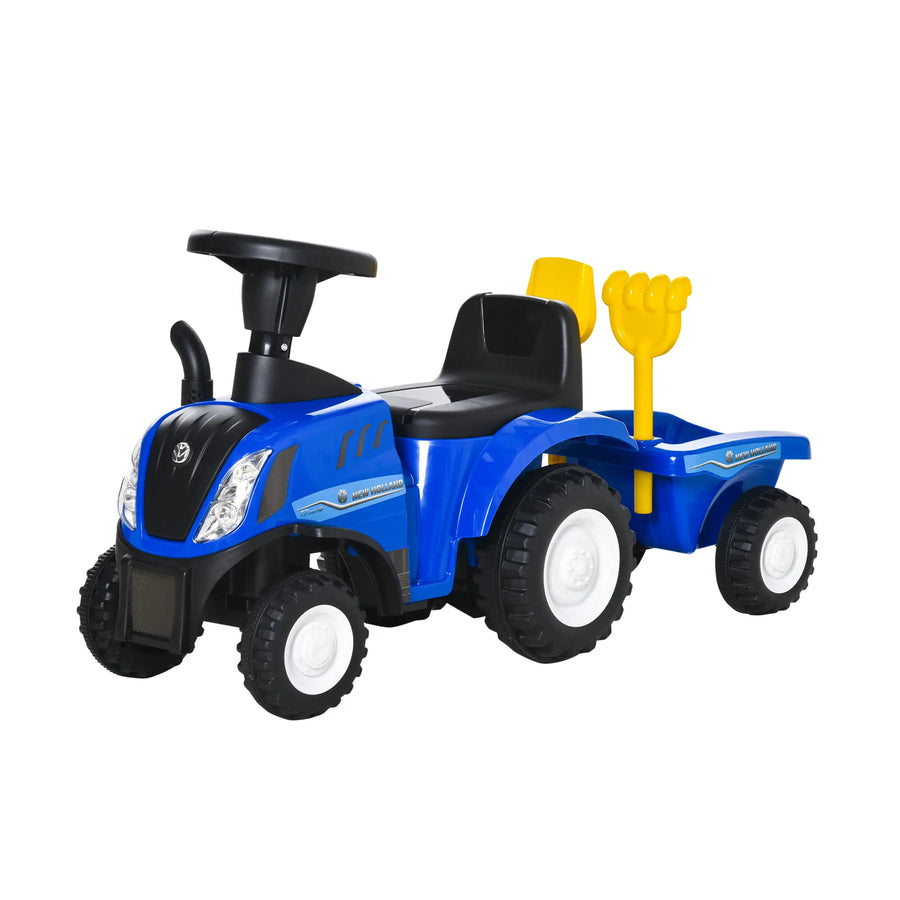 HOMCOM Rutsch-Traktor mit Anhänger – Blau, Kunststoff & Metall – Detailansicht
