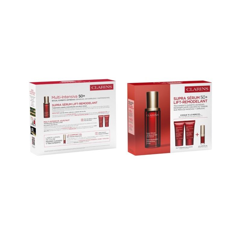 Clarins Supra Serum Set mit 50 ml Serum und zwei 15-ml-Pflegeprodukten